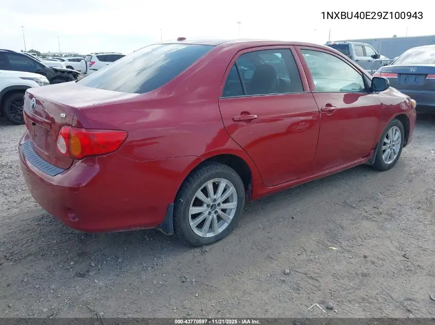 1NXBU40E29Z100943 2009 Toyota Corolla Le