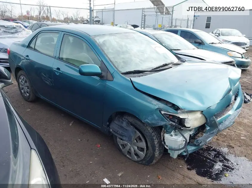 JTDBL40E899062760 2009 Toyota Corolla Le