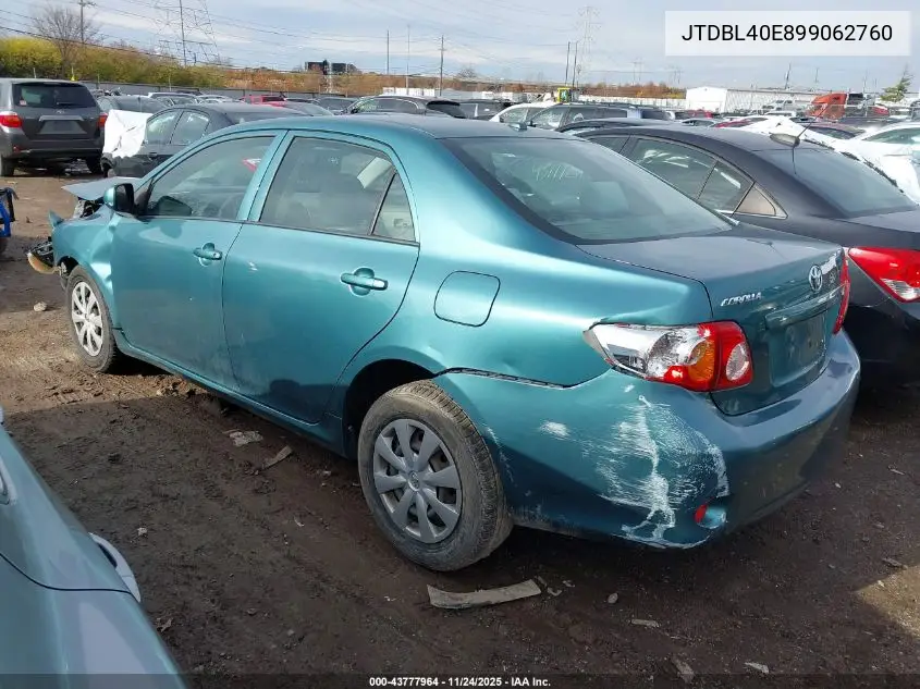 JTDBL40E899062760 2009 Toyota Corolla Le