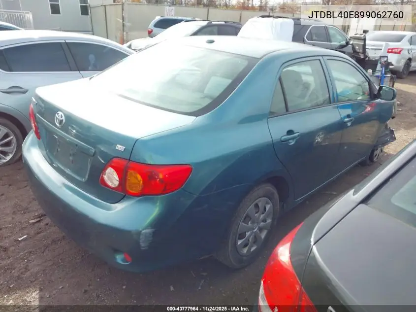 JTDBL40E899062760 2009 Toyota Corolla Le