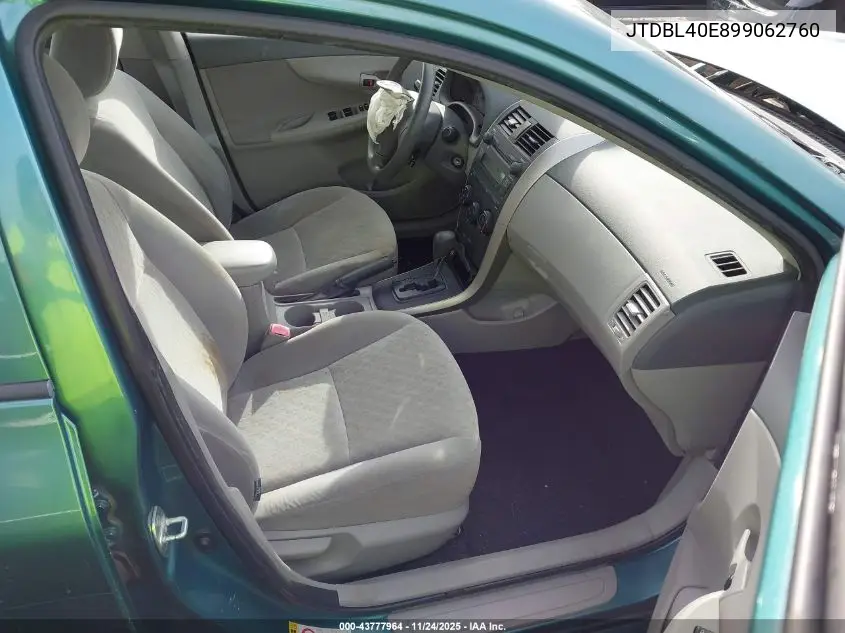 JTDBL40E899062760 2009 Toyota Corolla Le