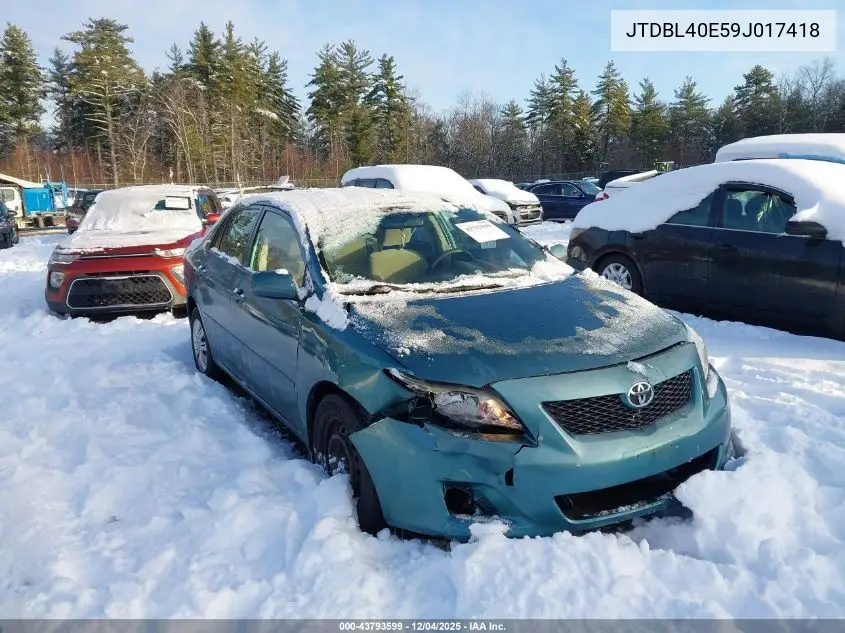 JTDBL40E59J017418 2009 Toyota Corolla Le