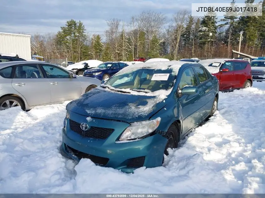 JTDBL40E59J017418 2009 Toyota Corolla Le