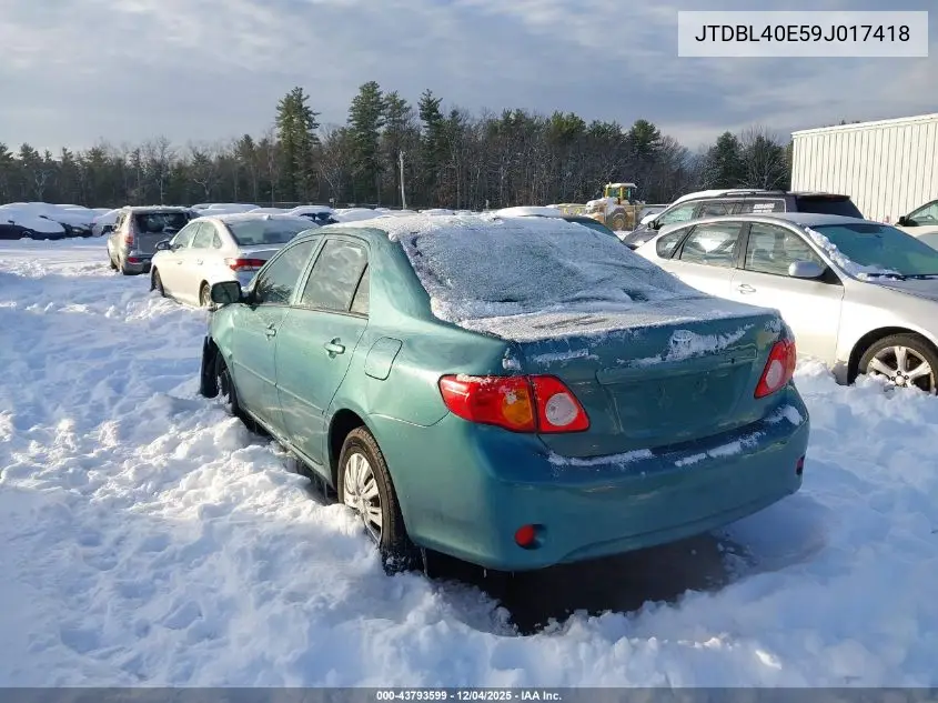 JTDBL40E59J017418 2009 Toyota Corolla Le