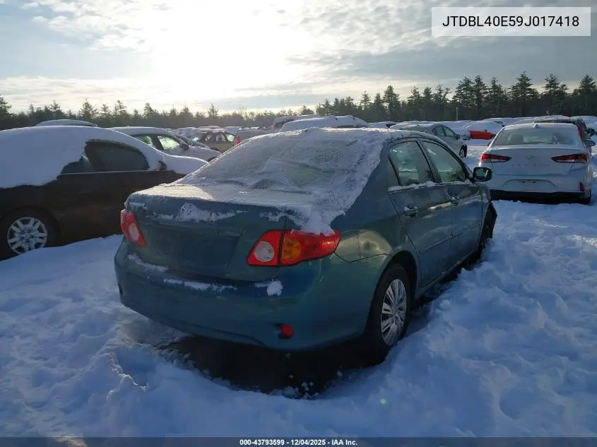 JTDBL40E59J017418 2009 Toyota Corolla Le