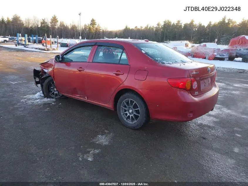 JTDBL40E29J022348 2009 Toyota Corolla Le