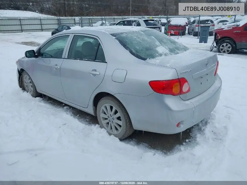 JTDBL40E89J008910 2009 Toyota Corolla Le