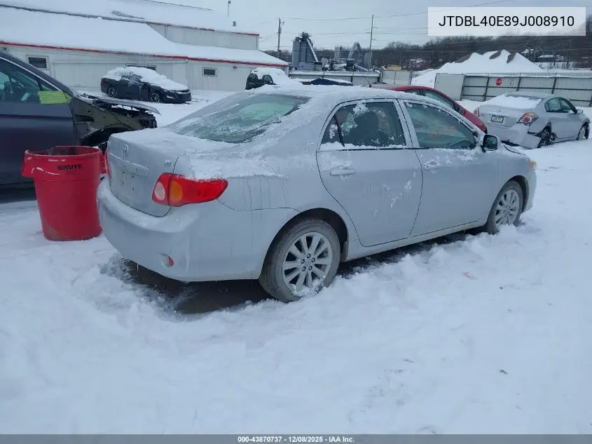 JTDBL40E89J008910 2009 Toyota Corolla Le