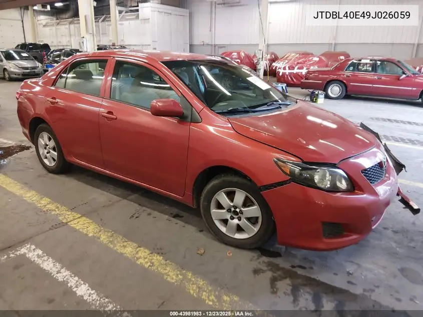 JTDBL40E49J026059 2009 Toyota Corolla Le