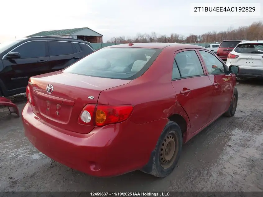 2T1BU4EE4AC192829 2010 Toyota Corolla Ce