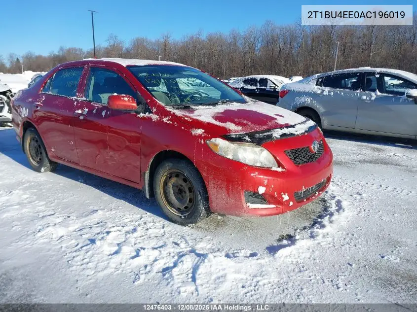 2T1BU4EE0AC196019 2010 Toyota Corolla Ce