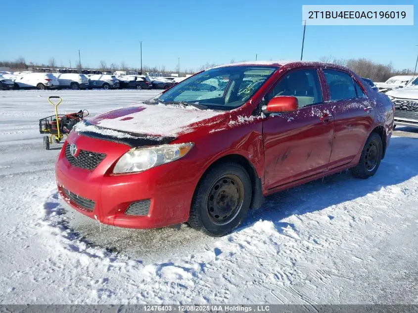 2T1BU4EE0AC196019 2010 Toyota Corolla Ce