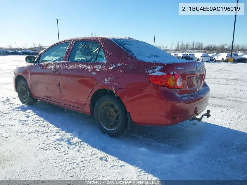 2T1BU4EE0AC196019 2010 Toyota Corolla Ce