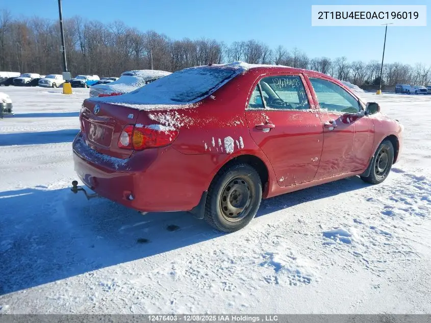 2T1BU4EE0AC196019 2010 Toyota Corolla Ce