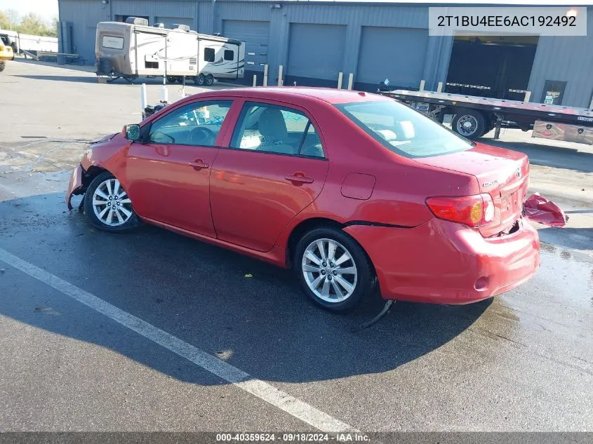 2010 Toyota Corolla S/Le/Xle VIN: 2T1BU4EE6AC192492 Lot: 40359624