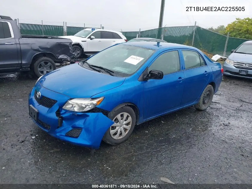 2010 Toyota Corolla S/Le/Xle VIN: 2T1BU4EE2AC225505 Lot: 40361871