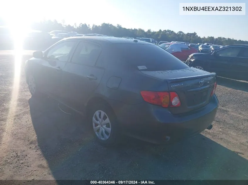 2010 Toyota Corolla S/Le/Xle VIN: 1NXBU4EEXAZ321302 Lot: 40364346