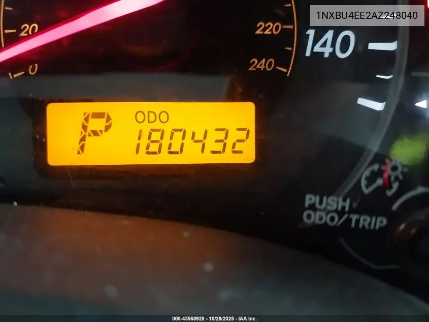 1NXBU4EE2AZ248040 2010 Toyota Corolla S