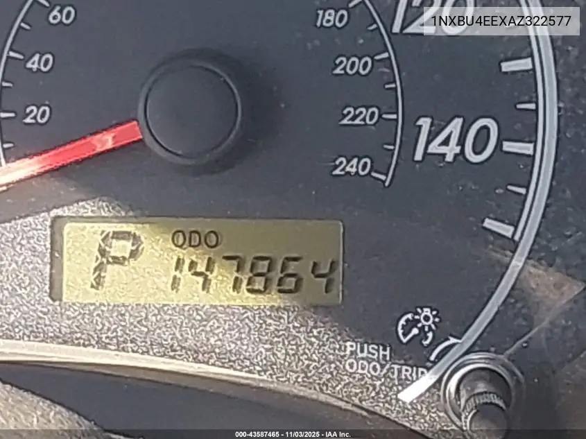 1NXBU4EEXAZ322577 2010 Toyota Corolla Le