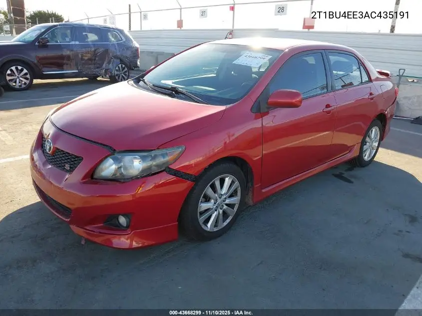 2T1BU4EE3AC435191 2010 Toyota Corolla S