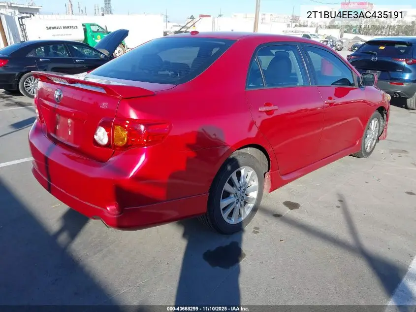 2T1BU4EE3AC435191 2010 Toyota Corolla S