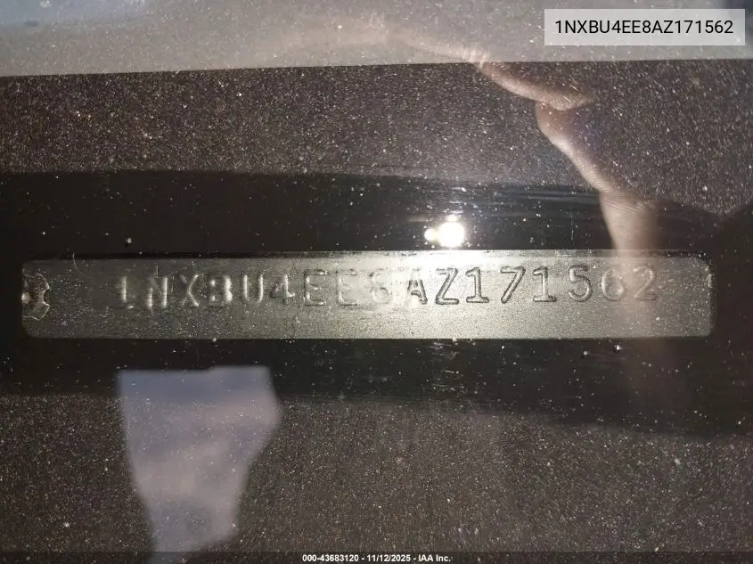 1NXBU4EE8AZ171562 2010 Toyota Corolla Le