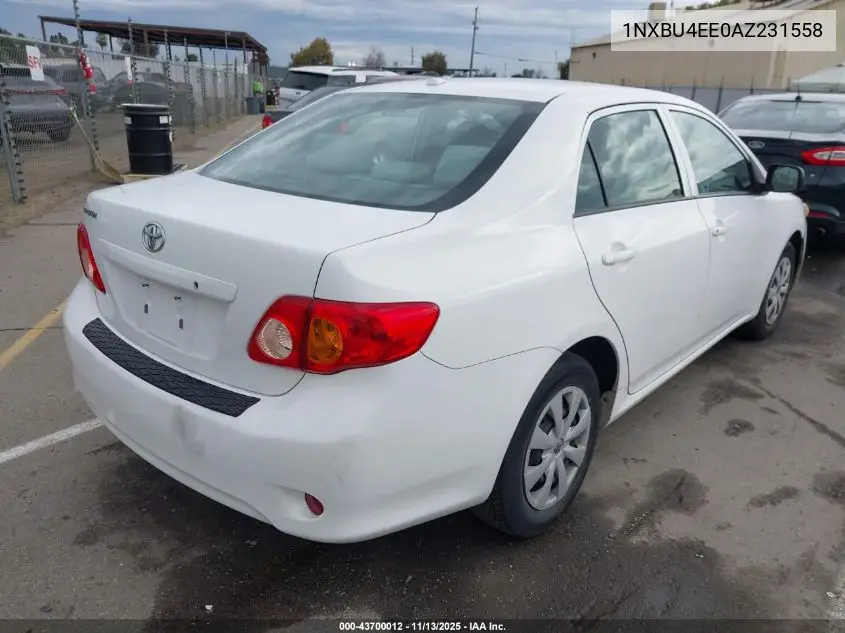 1NXBU4EE0AZ231558 2010 Toyota Corolla