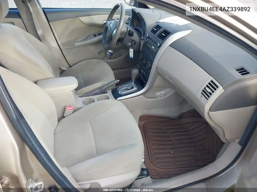 1NXBU4EE4AZ339892 2010 Toyota Corolla Le