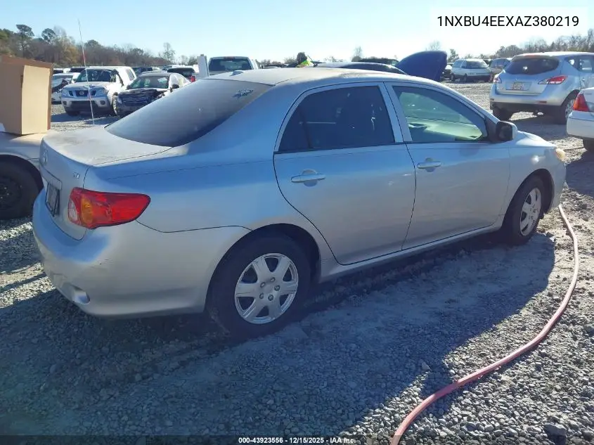 1NXBU4EEXAZ380219 2010 Toyota Corolla Le