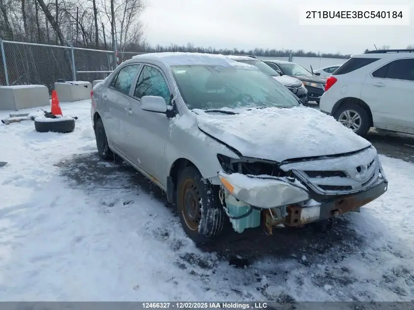 2T1BU4EE3BC540184 2011 Toyota Corolla S/Le