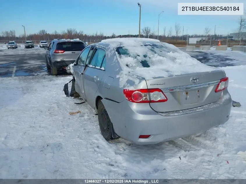 2T1BU4EE3BC540184 2011 Toyota Corolla S/Le