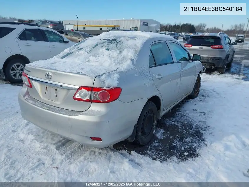 2T1BU4EE3BC540184 2011 Toyota Corolla S/Le
