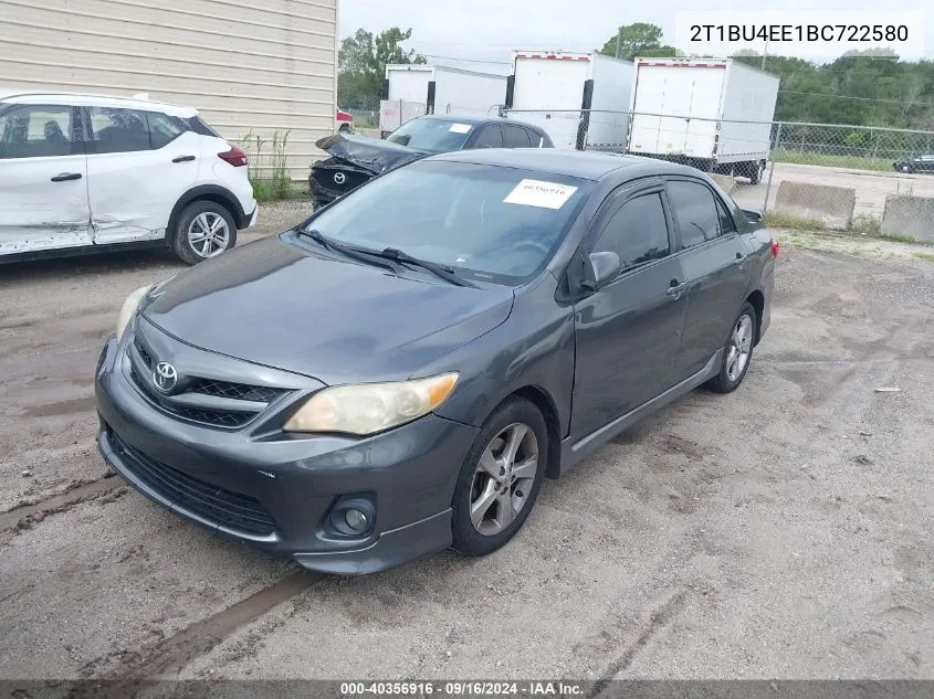 2011 Toyota Corolla S VIN: 2T1BU4EE1BC722580 Lot: 40356916