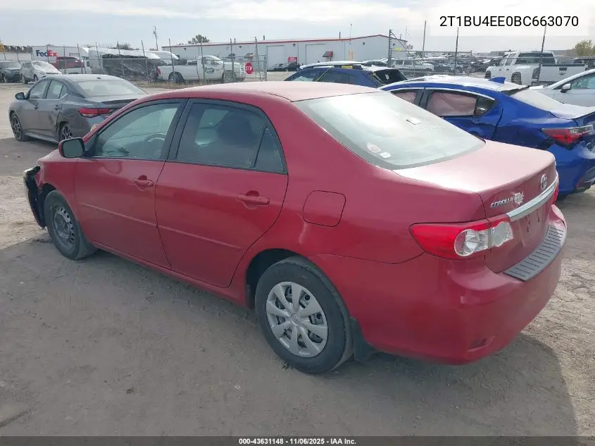2T1BU4EE0BC663070 2011 Toyota Corolla Le