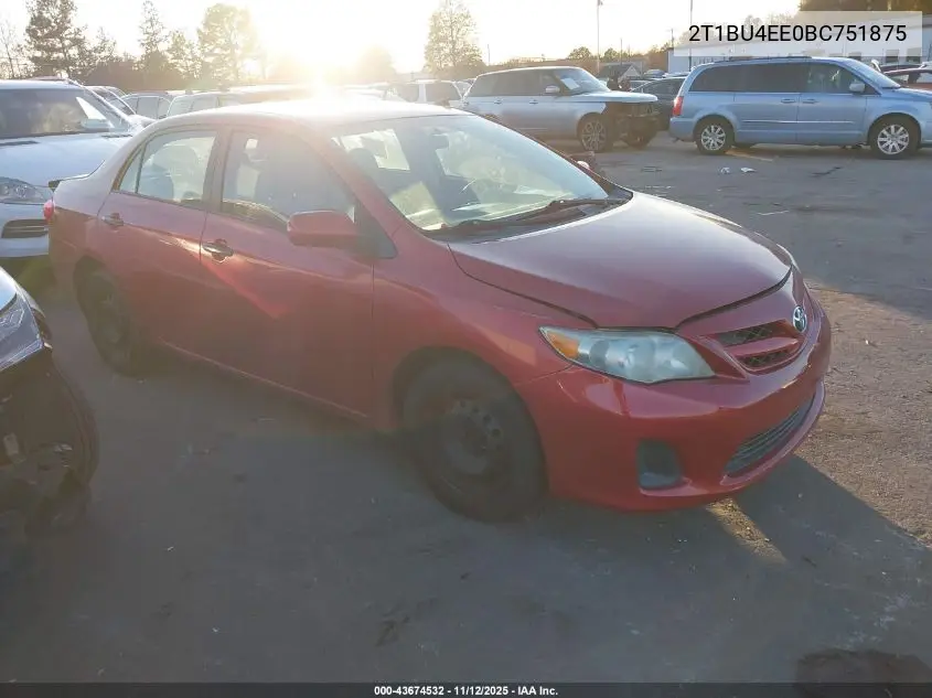 2T1BU4EE0BC751875 2011 Toyota Corolla Le