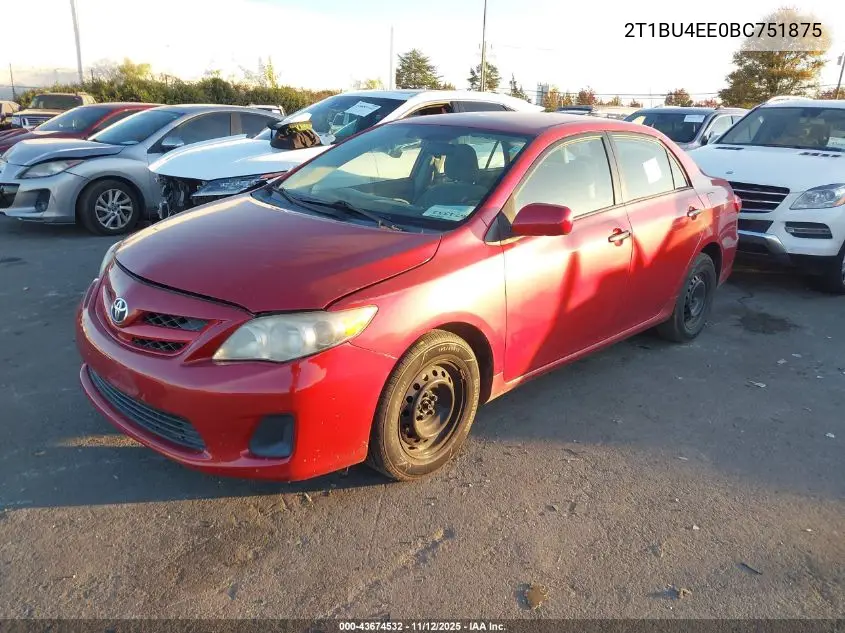 2T1BU4EE0BC751875 2011 Toyota Corolla Le