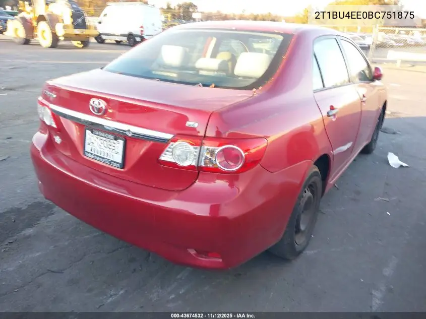 2T1BU4EE0BC751875 2011 Toyota Corolla Le