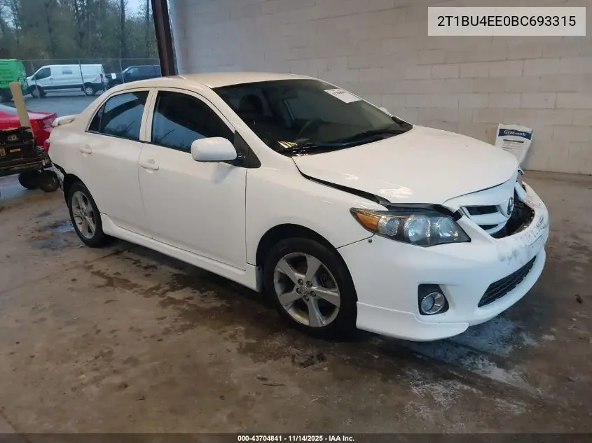 2T1BU4EE0BC693315 2011 Toyota Corolla S