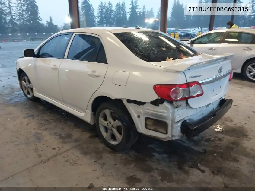 2T1BU4EE0BC693315 2011 Toyota Corolla S