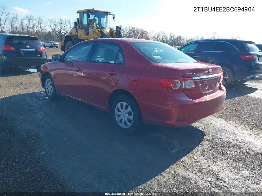 2T1BU4EE2BC694904 2011 Toyota Corolla Le
