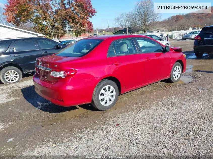 2T1BU4EE2BC694904 2011 Toyota Corolla Le