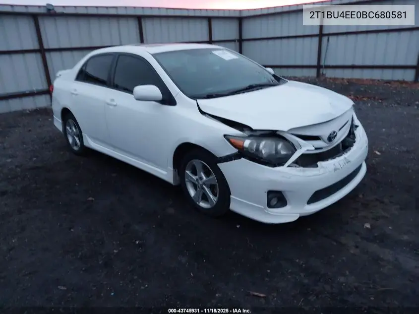 2T1BU4EE0BC680581 2011 Toyota Corolla S