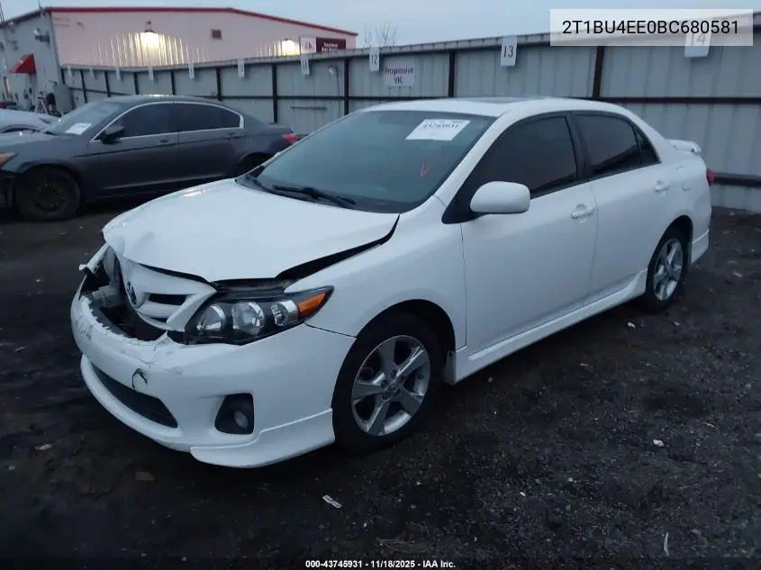 2T1BU4EE0BC680581 2011 Toyota Corolla S