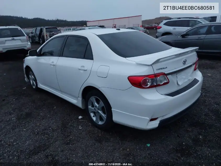 2T1BU4EE0BC680581 2011 Toyota Corolla S