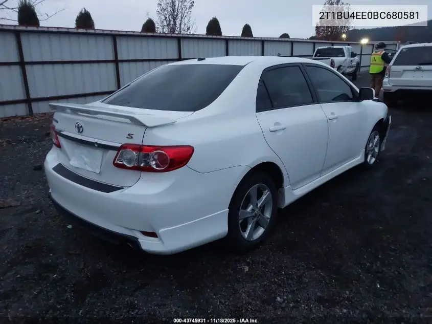 2T1BU4EE0BC680581 2011 Toyota Corolla S