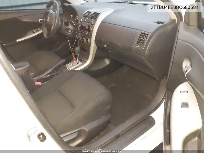 2T1BU4EE0BC680581 2011 Toyota Corolla S