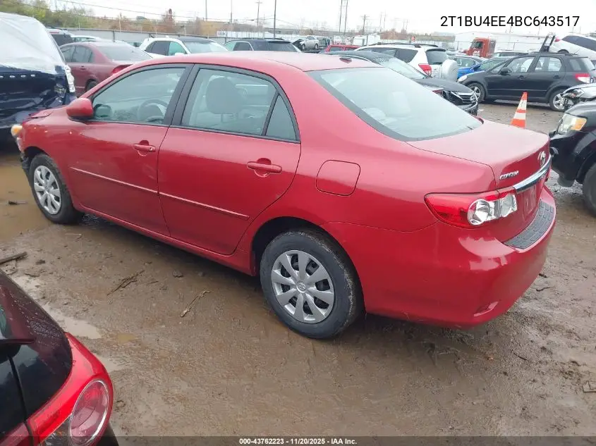 2T1BU4EE4BC643517 2011 Toyota Corolla Le