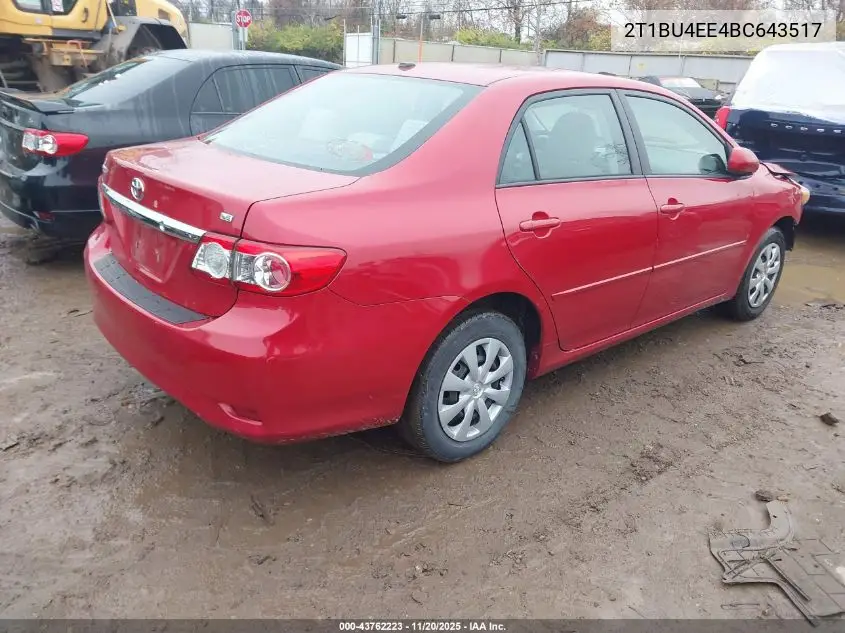 2T1BU4EE4BC643517 2011 Toyota Corolla Le