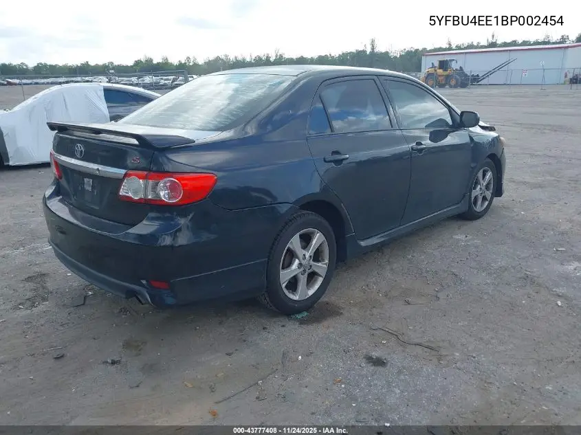 5YFBU4EE1BP002454 2011 Toyota Corolla S