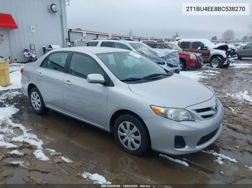 2T1BU4EE8BC538270 2011 Toyota Corolla Le